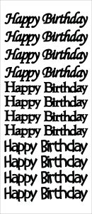 Happy Birthday Dazzles™ Stickers, black